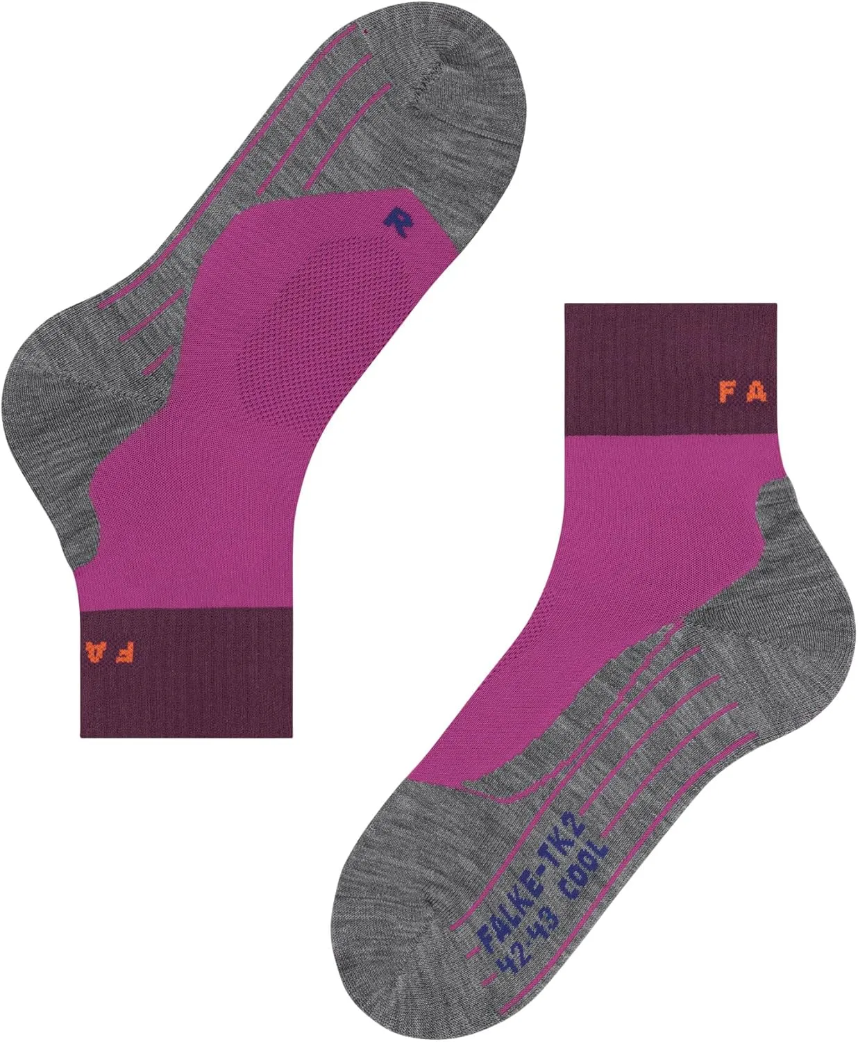 FALKE Women's TK2 Explore Cool Short Hiking Socks, Medium Padding, 1 Pair