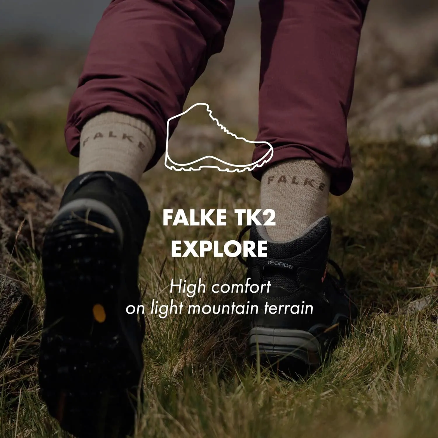 FALKE Women's TK2 Explore Melange Hiking Socks, 1 Pair