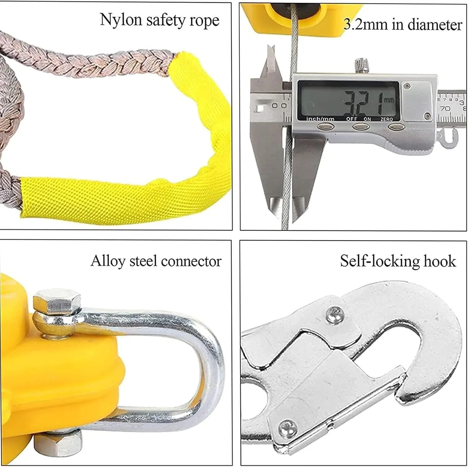 Fall Protection Self Retracting Lifelines,Retractable Lanyard Fall Protection Auto Belay Device for Roof Construction and Tree House Construction,Bearing 150KG(40m)