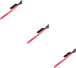FAVOMOTO 3pcs Car Snow Shovel Handle De-ice Scraper and Snow Brush for Easy Removal of Ice and from Windshield Roof and Mirrors Random Color