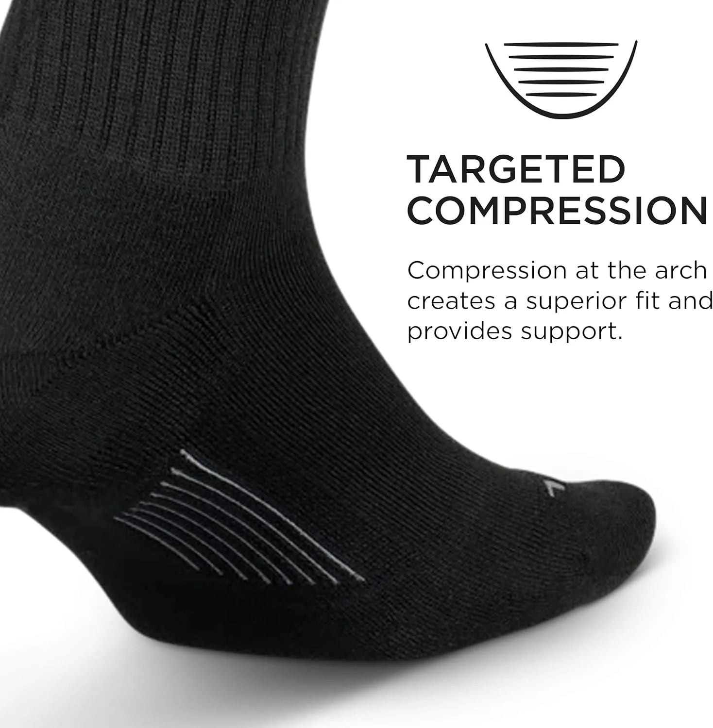 Feetures Everyday Max Cushion Crew Sock for Men - Moisture-Wicking Socks - (1 Pair)