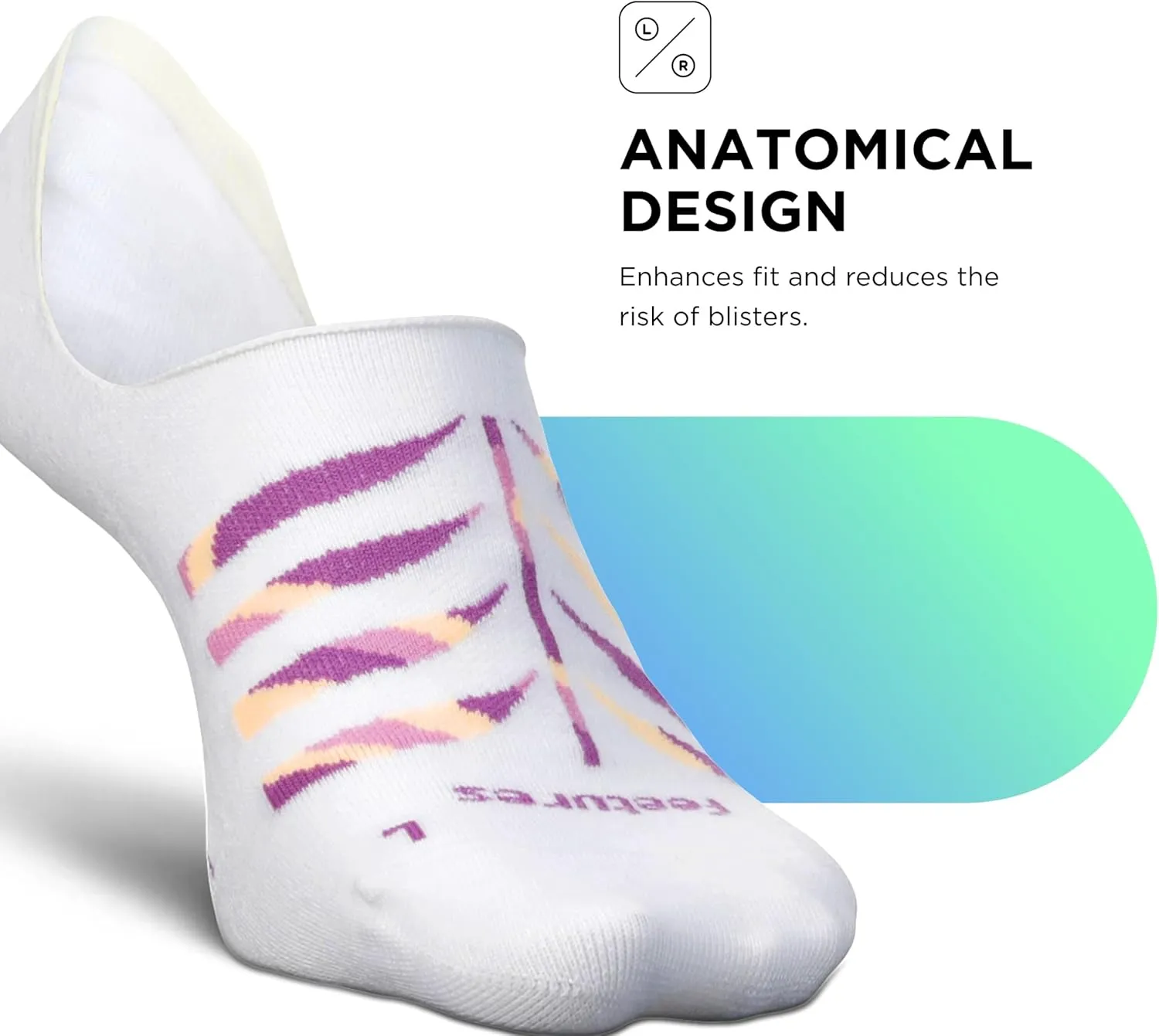 Feetures Everyday Ultra Light Cushion Invisible Sock for Women - Anti-Slip Sock Liner - (1 Pair)
