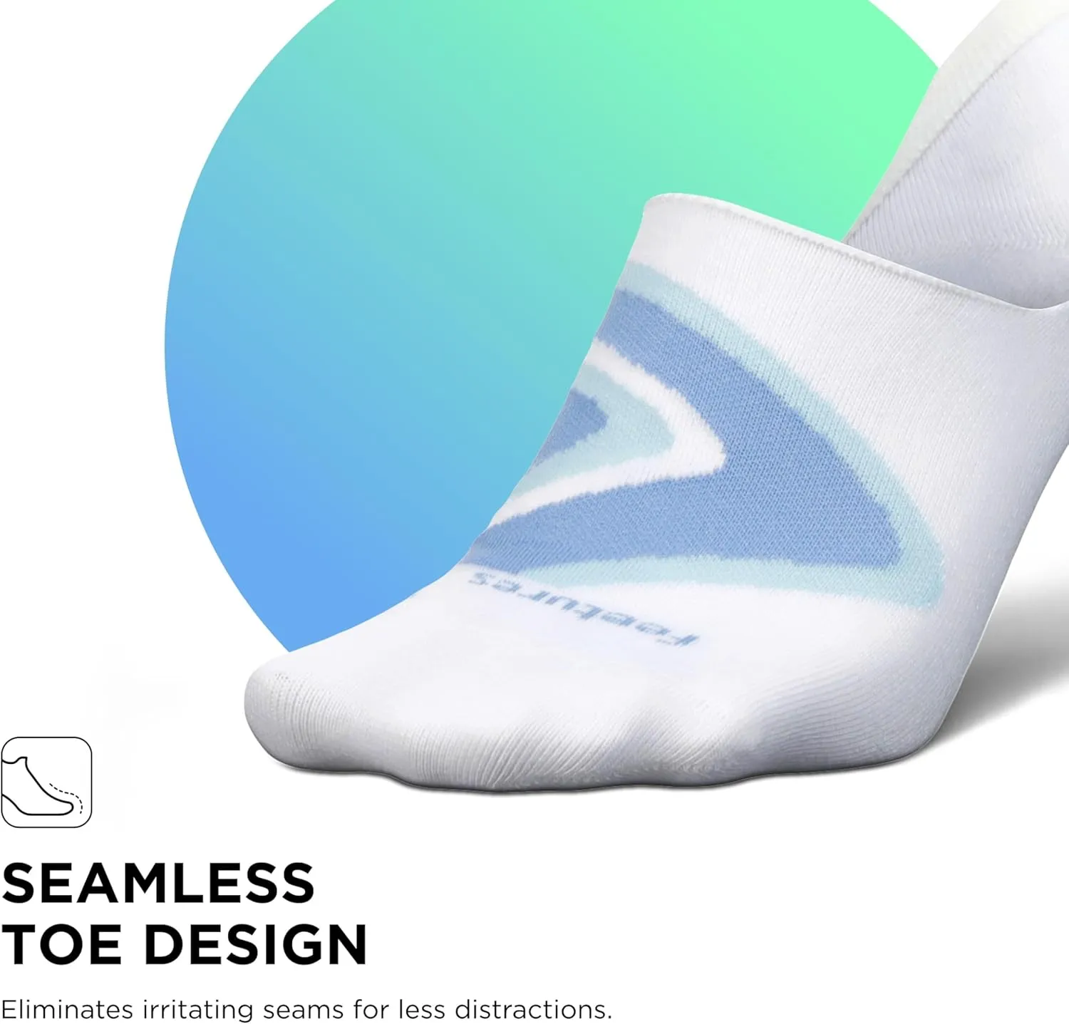 Feetures Everyday Ultra Light Cushion Invisible Sock for Women - Anti-Slip Sock Liner - (1 Pair)