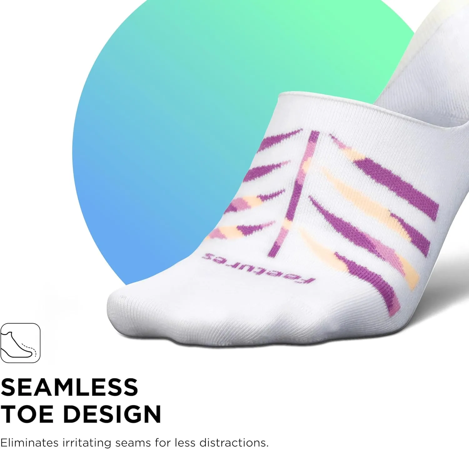 Feetures Everyday Ultra Light Cushion Invisible Sock for Women - Anti-Slip Sock Liner - (1 Pair)