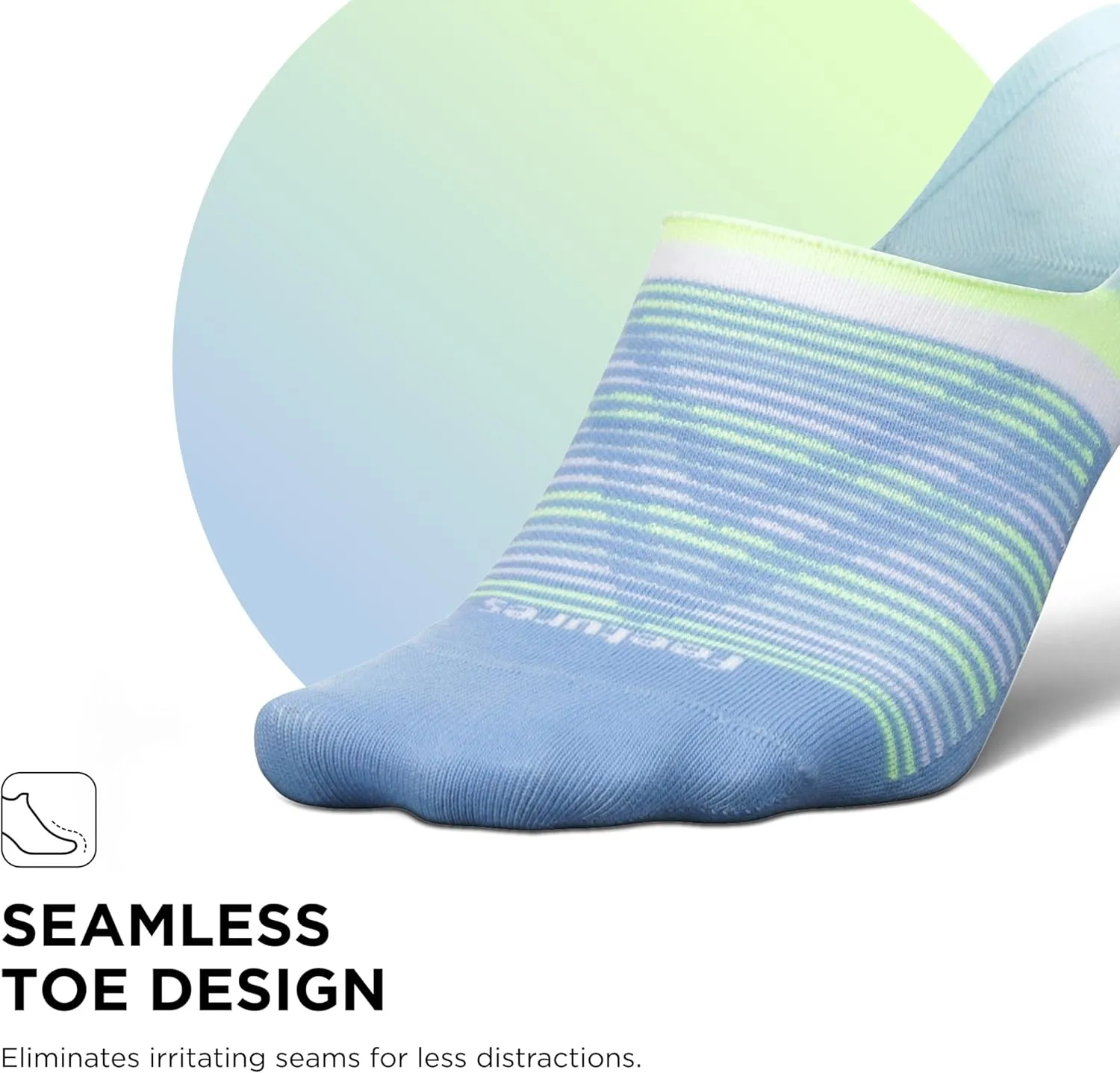 Feetures Everyday Ultra Light Cushion Invisible Sock for Women - Anti-Slip Sock Liner - (1 Pair)