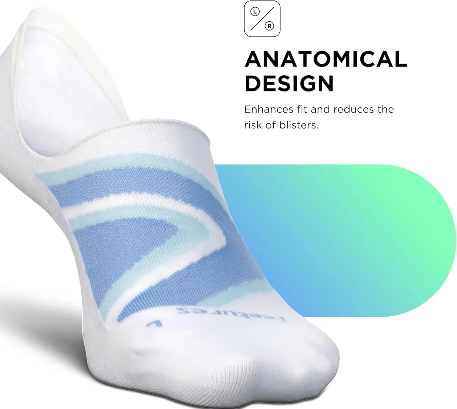 Feetures Everyday Ultra Light Cushion Invisible Sock for Women - Anti-Slip Sock Liner - (1 Pair)