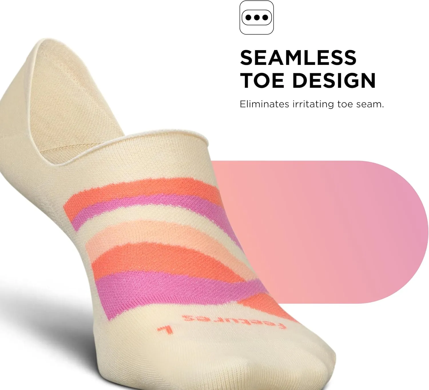 Feetures Everyday Ultra Light Cushion Invisible Sock for Women - Anti-Slip Sock Liner - (1 Pair)