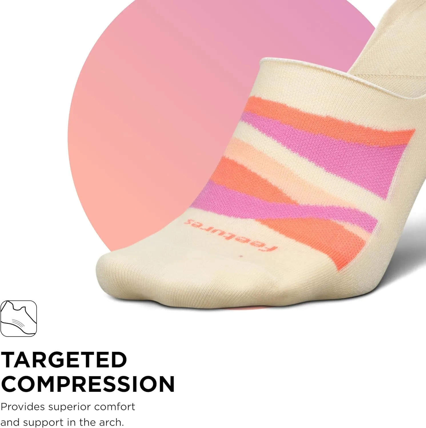 Feetures Everyday Ultra Light Cushion Invisible Sock for Women - Anti-Slip Sock Liner - (1 Pair)