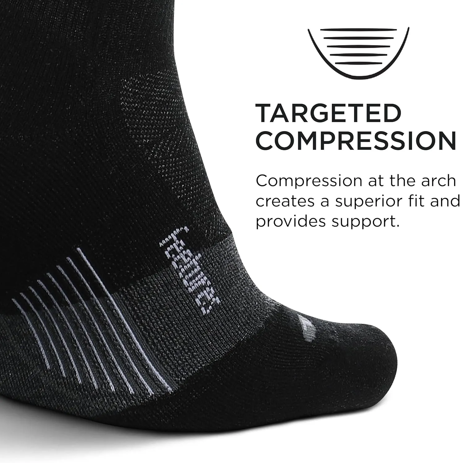 Feetures Merino 10 Cushion Quarter Sock Stripe (1 Pair)