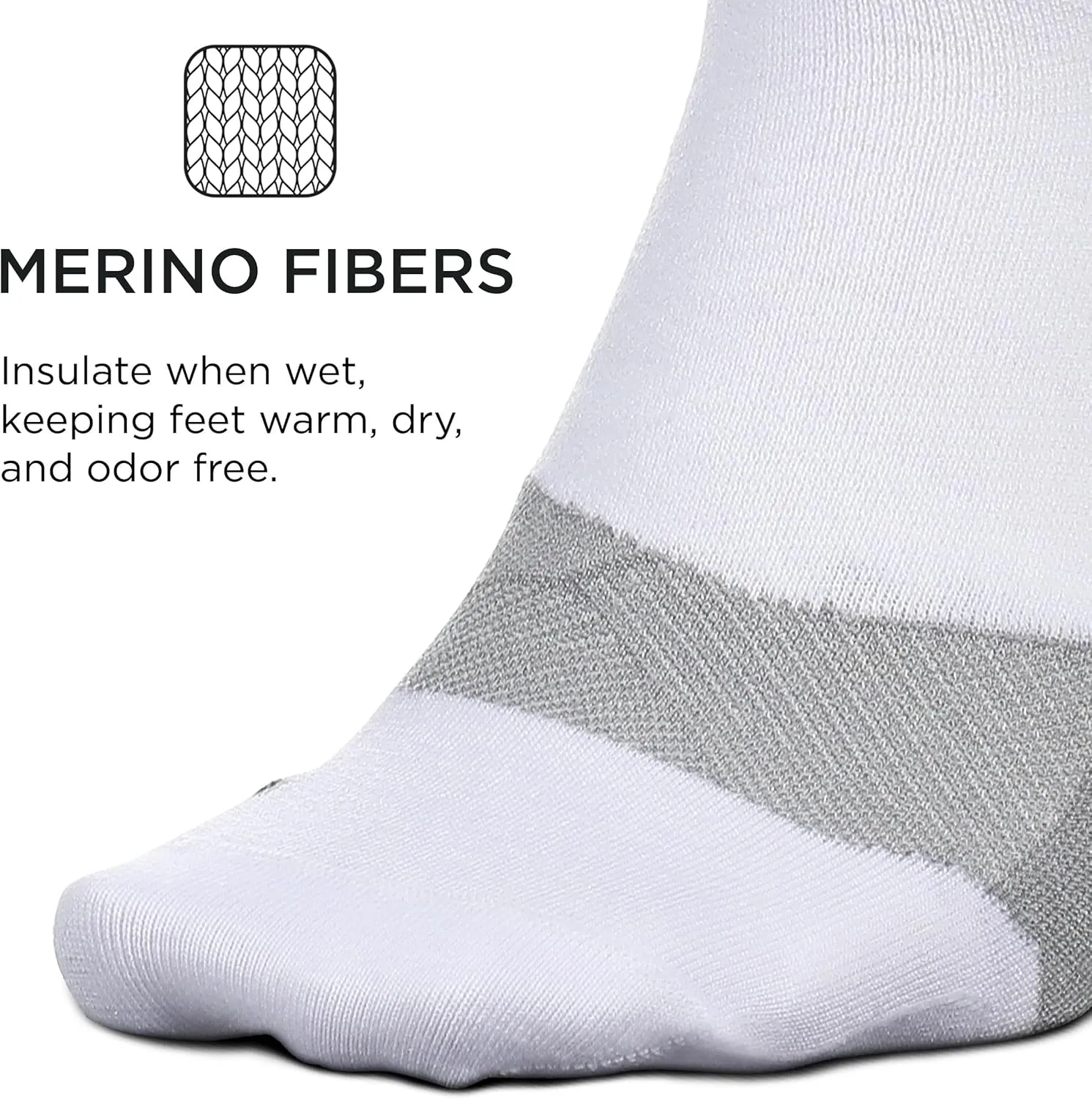 Feetures Merino 10 Max Cushion No Show Tab Ankle Socks - Wool Socks for Women & Men - (1 Pair)