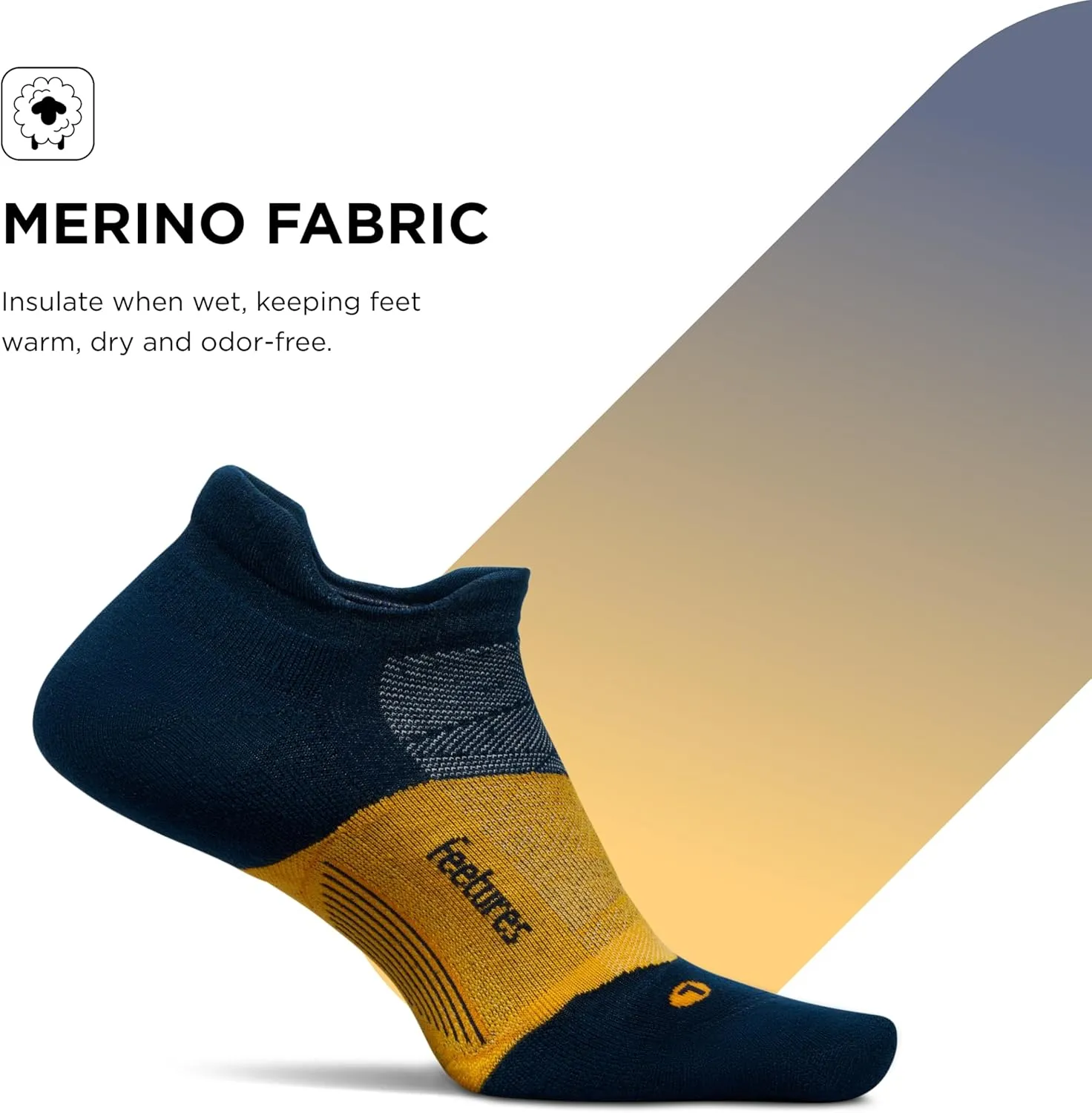 Feetures Merino 10 Max Cushion No Show Tab Ankle Socks - Wool Socks for Women & Men - (1 Pair)