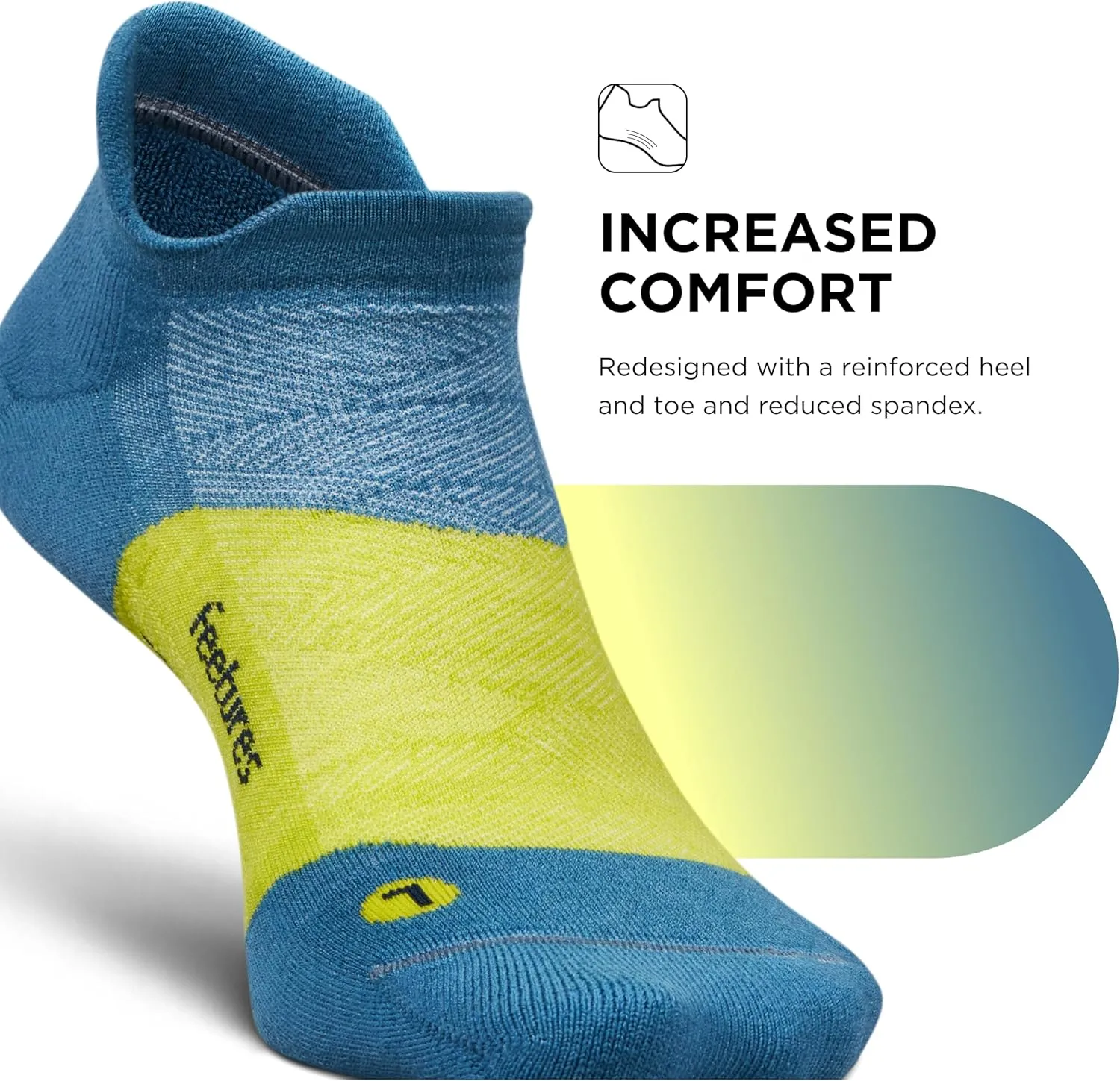Feetures Merino 10 Max Cushion No Show Tab Ankle Socks - Wool Socks for Women & Men - (1 Pair)