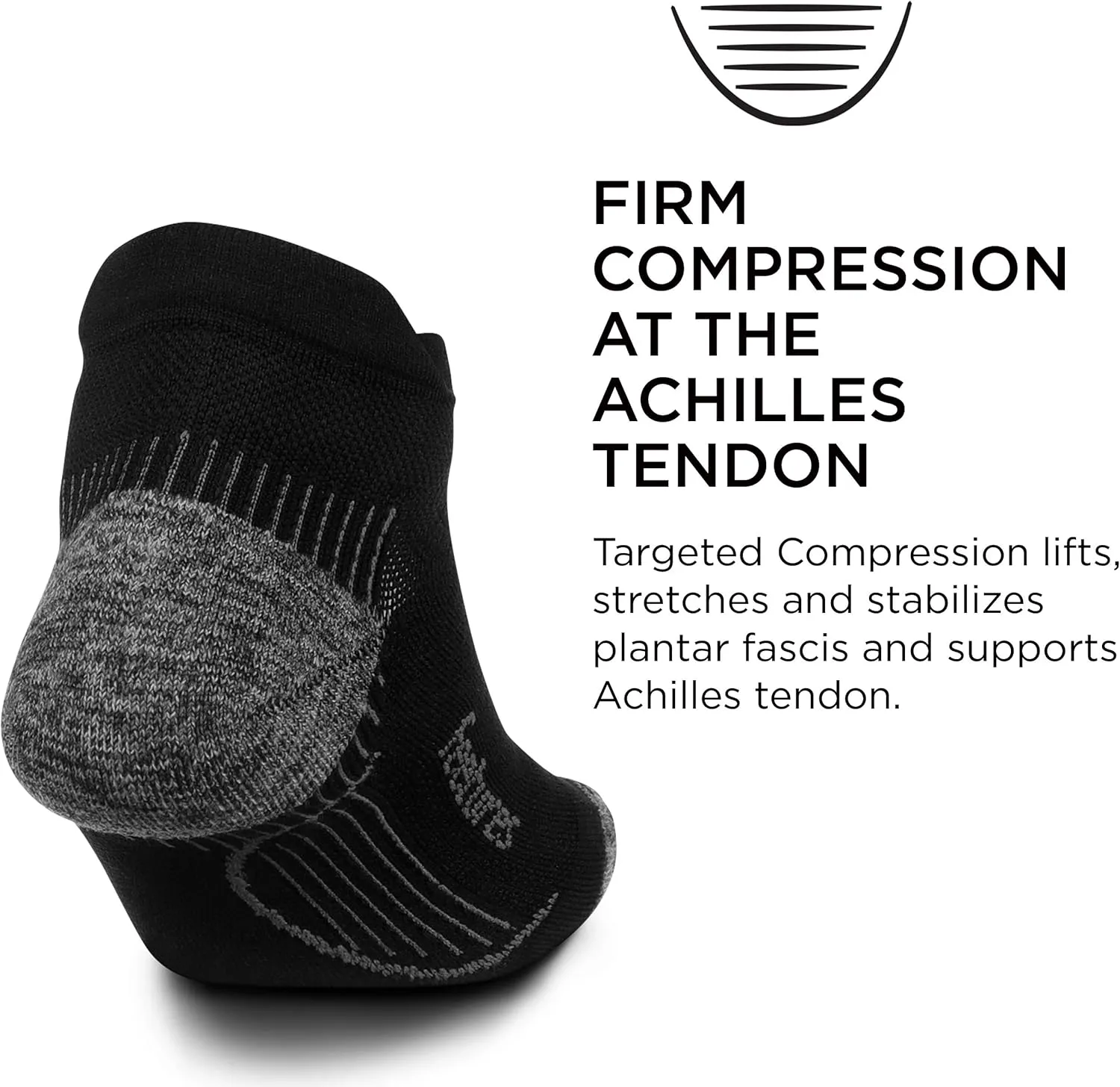 Feetures Plantar Fasciitis Relief Sock Light Cushion No Show Tab - Targeted Compression Sock for Women & Men