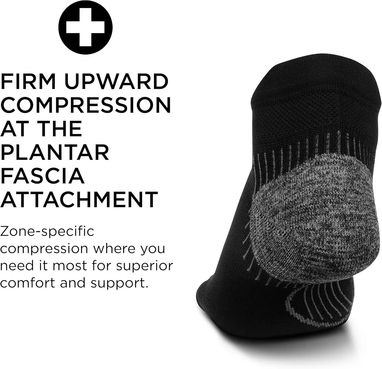 Feetures Plantar Fasciitis Relief Sock Light Cushion No Show Tab - Targeted Compression Sock for Women & Men