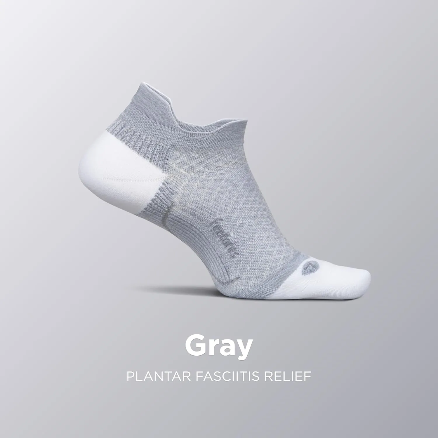 Feetures Plantar Fasciitis Relief Sock Light Cushion No Show Tab - Targeted Compression Sock for Women & Men