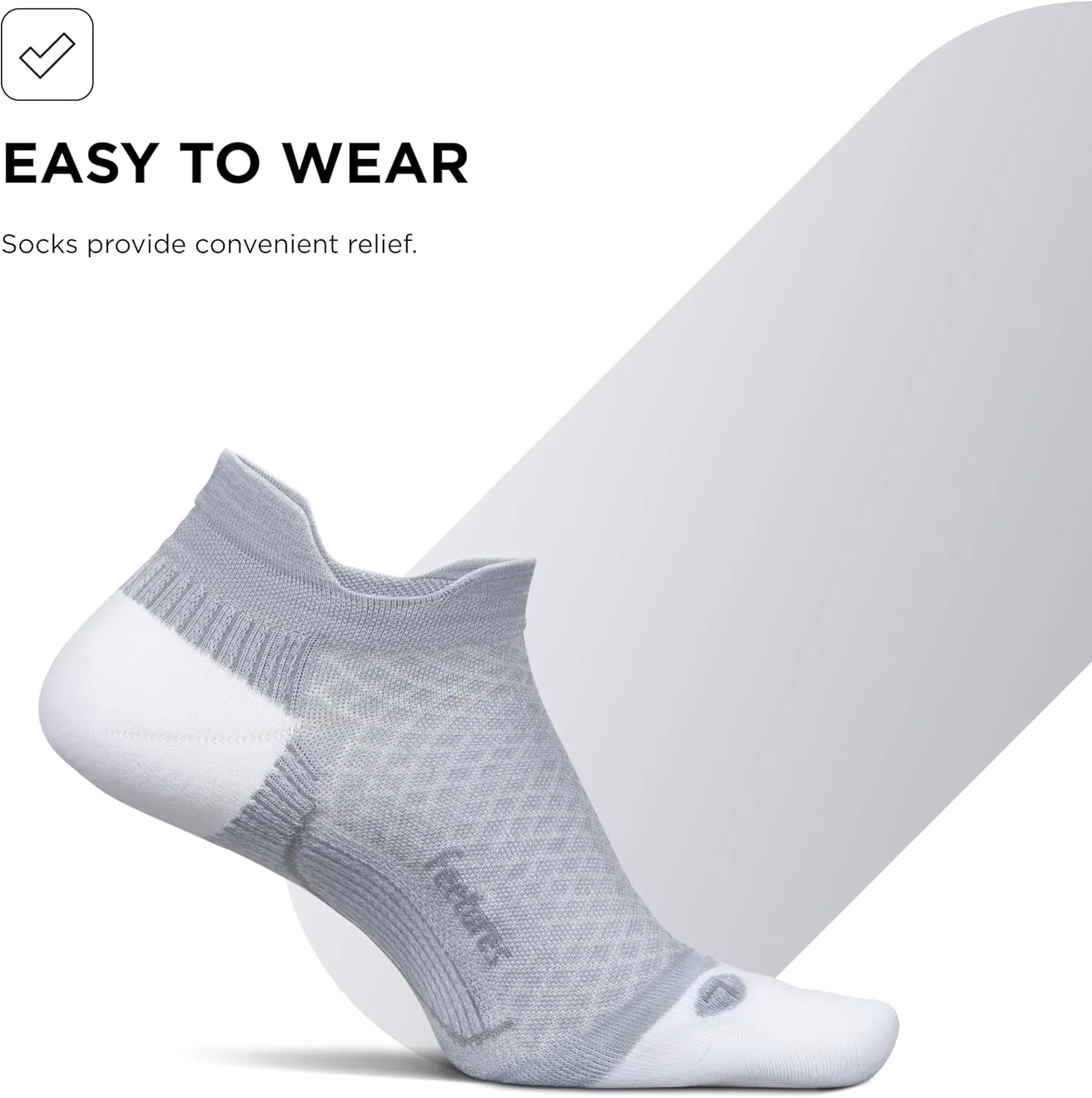 Feetures Plantar Fasciitis Relief Sock Light Cushion No Show Tab - Targeted Compression Sock for Women & Men