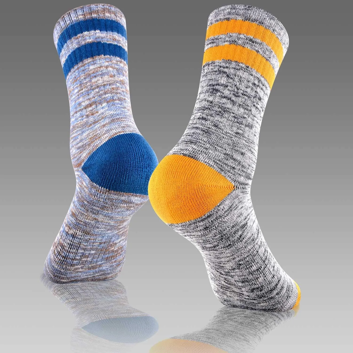 FEIDEER Hiking Walking Socks For Women, Multi-pack Outdoor Recreation Socks Moisture Wicking Crew Socks