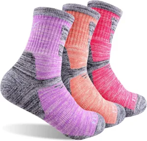 FEIDEER Hiking Walking Socks For Women, Multi-pack Outdoor Recreation Socks Moisture Wicking Crew Socks