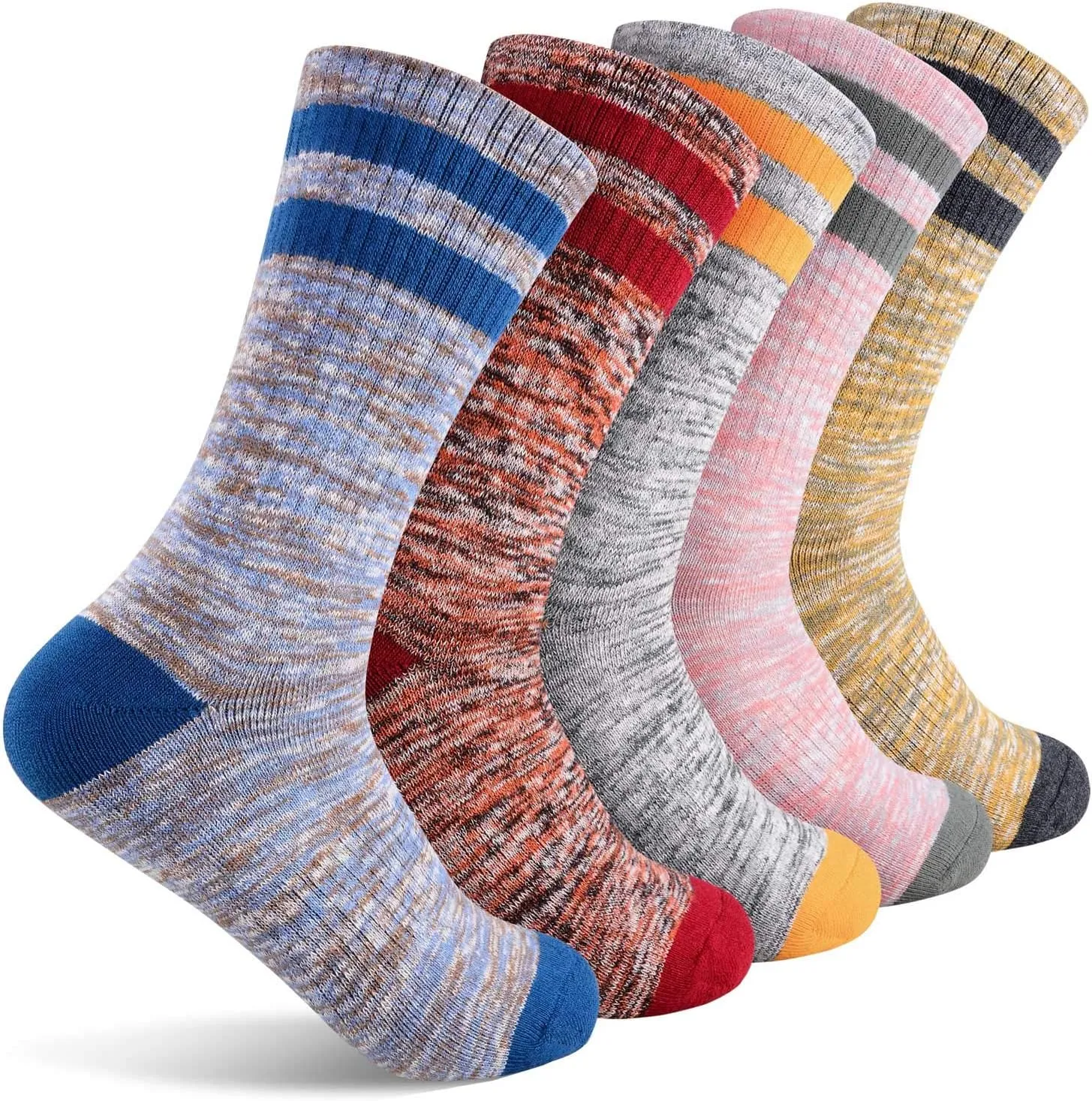 FEIDEER Hiking Walking Socks For Women, Multi-pack Outdoor Recreation Socks Moisture Wicking Crew Socks
