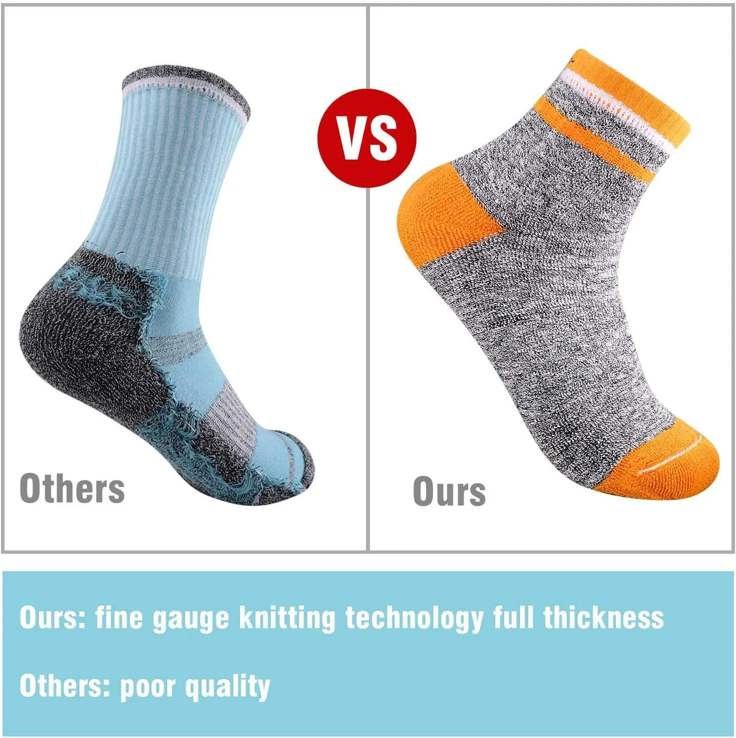 FEIDEER Hiking Walking Socks For Women, Multi-pack Outdoor Recreation Socks Moisture Wicking Crew Socks