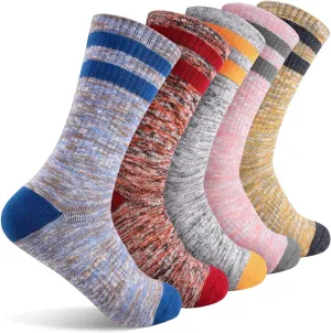 FEIDEER Hiking Walking Socks For Women, Multi-pack Outdoor Recreation Socks Moisture Wicking Crew Socks