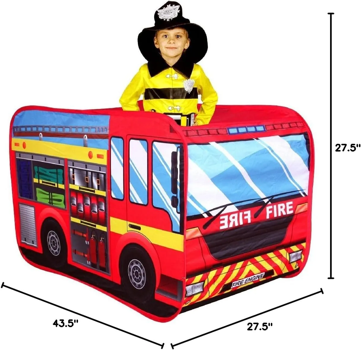 Fire Engine Truck Pop-up Play Tent Kids Pretend Vehicle by POCO DIVO