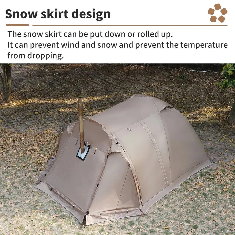 Fireproof 2-Person Hot Tent – Waterproof 4-Season Tent with Stove Jack & Snow Skirt for Camping, Hiking, and Hunting