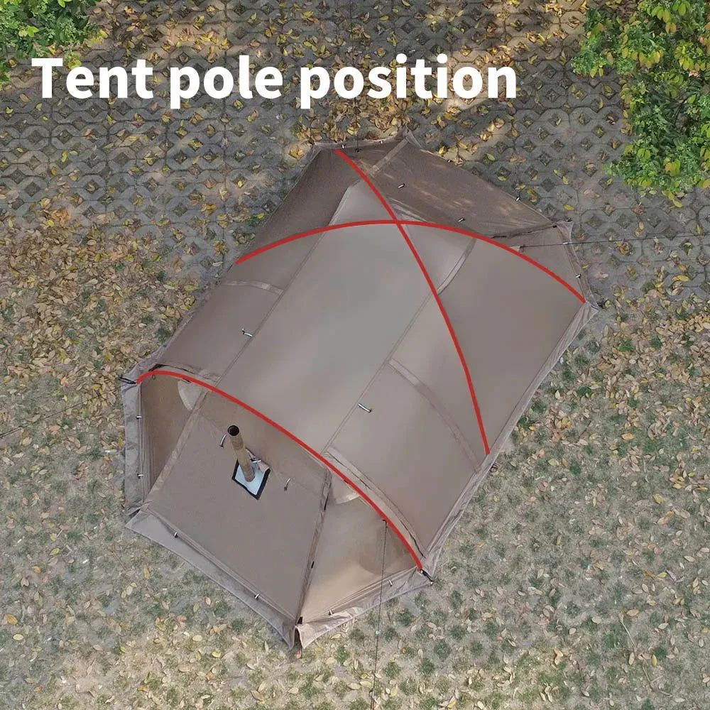 Fireproof 2-Person Hot Tent – Waterproof 4-Season Tent with Stove Jack & Snow Skirt for Camping, Hiking, and Hunting