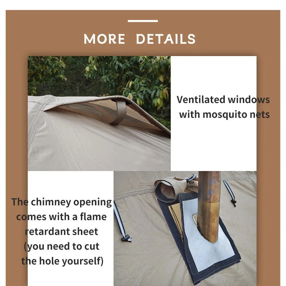 Fireproof 2-Person Hot Tent – Waterproof 4-Season Tent with Stove Jack & Snow Skirt for Camping, Hiking, and Hunting