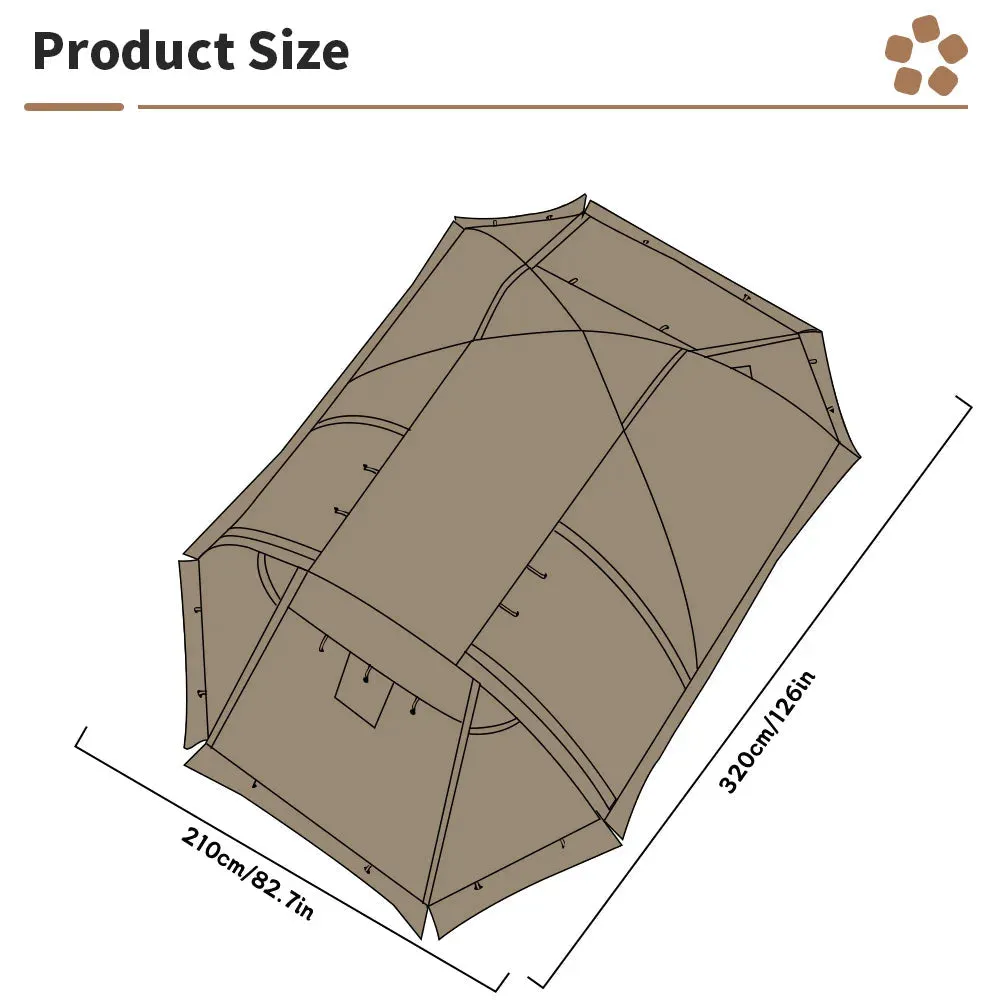 Fireproof 2-Person Hot Tent – Waterproof 4-Season Tent with Stove Jack & Snow Skirt for Camping, Hiking, and Hunting