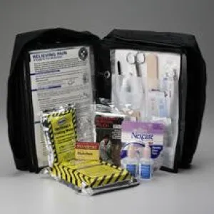 First Aid Survival Kit- 168 piece- professional grade nylon bag with clear-pocket pages- 1 ea.