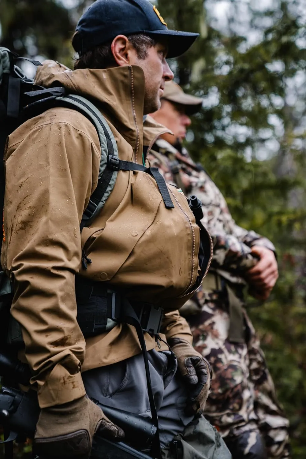 First Lite Men's Omen Stormshelter Jacket - Waterproof Durable Camo Hunting Rain Shell