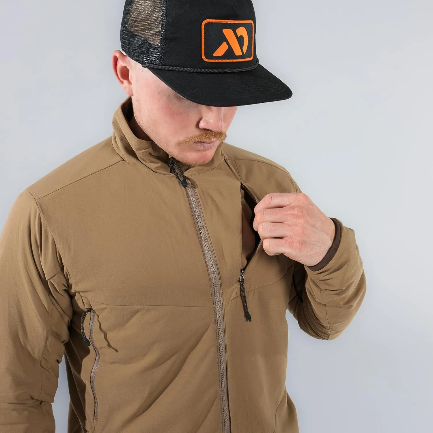 First Lite Men's Primer Puffy Jacket - Insulated Windproof Camo Waterfowl Hunting Coat