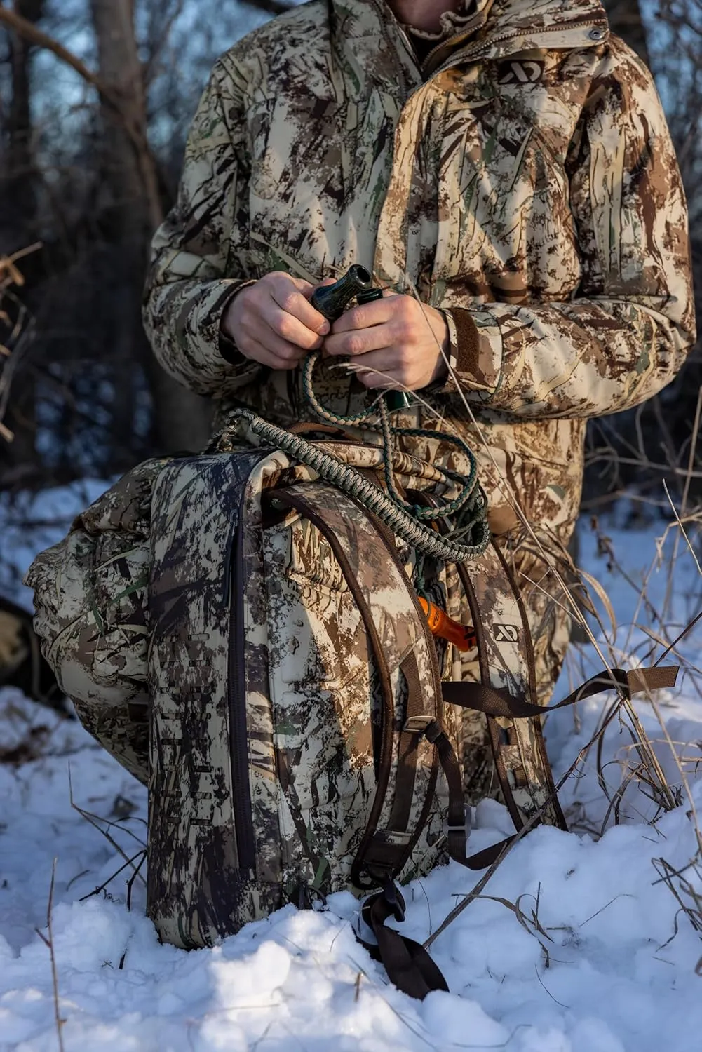 First Lite Men's Refuge Bib Pant - Waterproof Windproof Insulated Camo Duck Hunting Bibs
