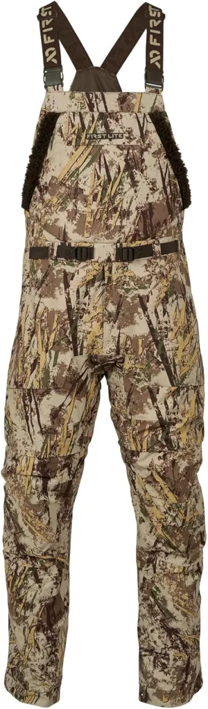 First Lite Men's Refuge Bib Pant - Waterproof Windproof Insulated Camo Duck Hunting Bibs