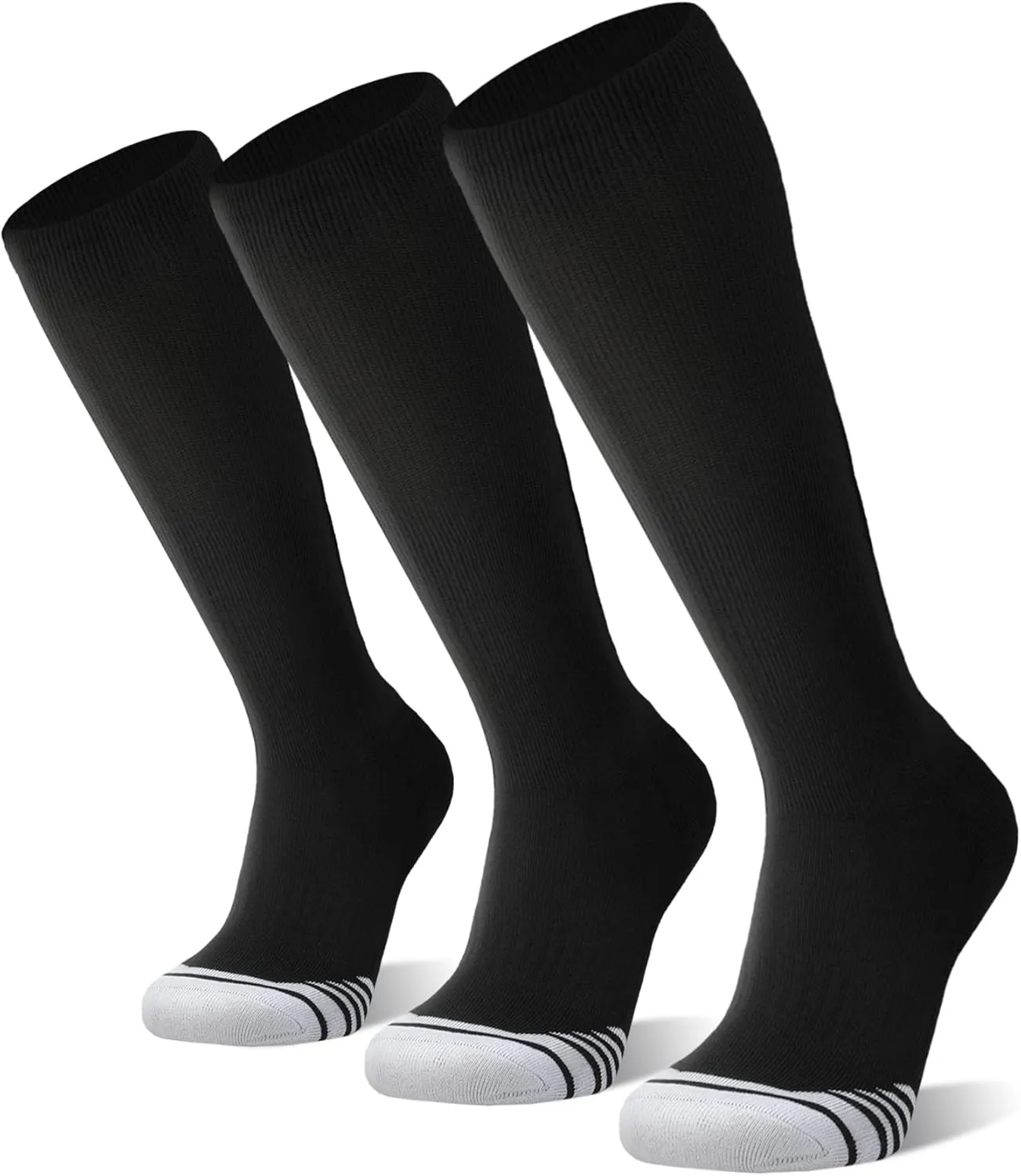 FITRELL 2/3 Pack Baseball Soccer Softball Socks for Kids Youth Men & Women Over-the-Calf Knee High Socks (Multiple Colors)
