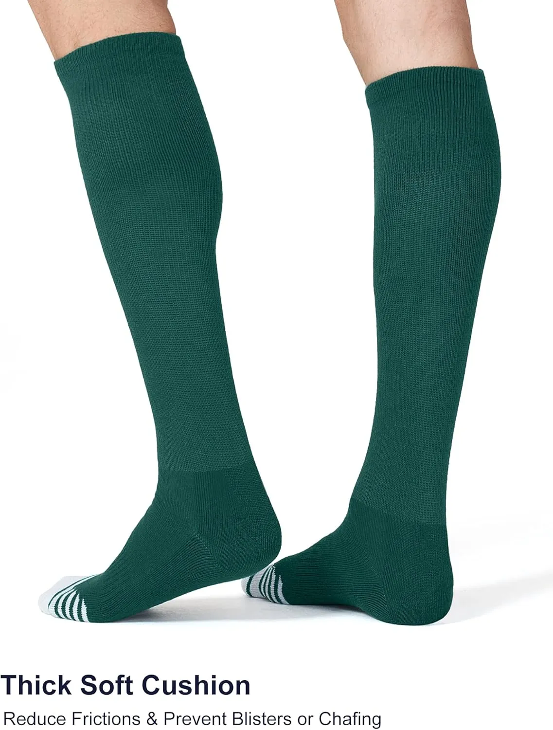 FITRELL 2/3 Pack Baseball Soccer Softball Socks for Kids Youth Men & Women Over-the-Calf Knee High Socks (Multiple Colors)