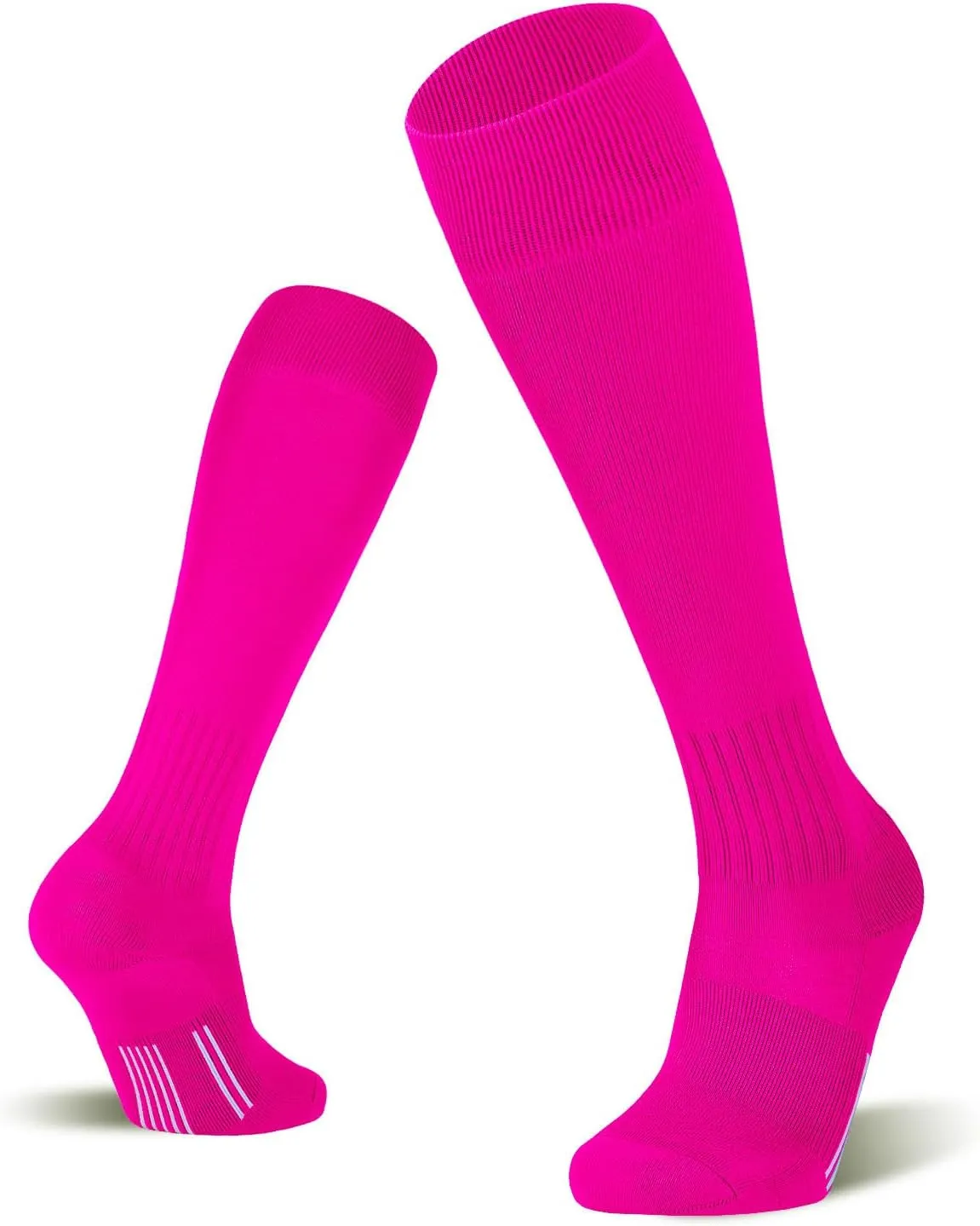 FITRELL 2/3 Pack Soccer Socks Baseball Softball For Youth Kids Boys Girls, Over-The-Calf Football Socks for Adult Men Women