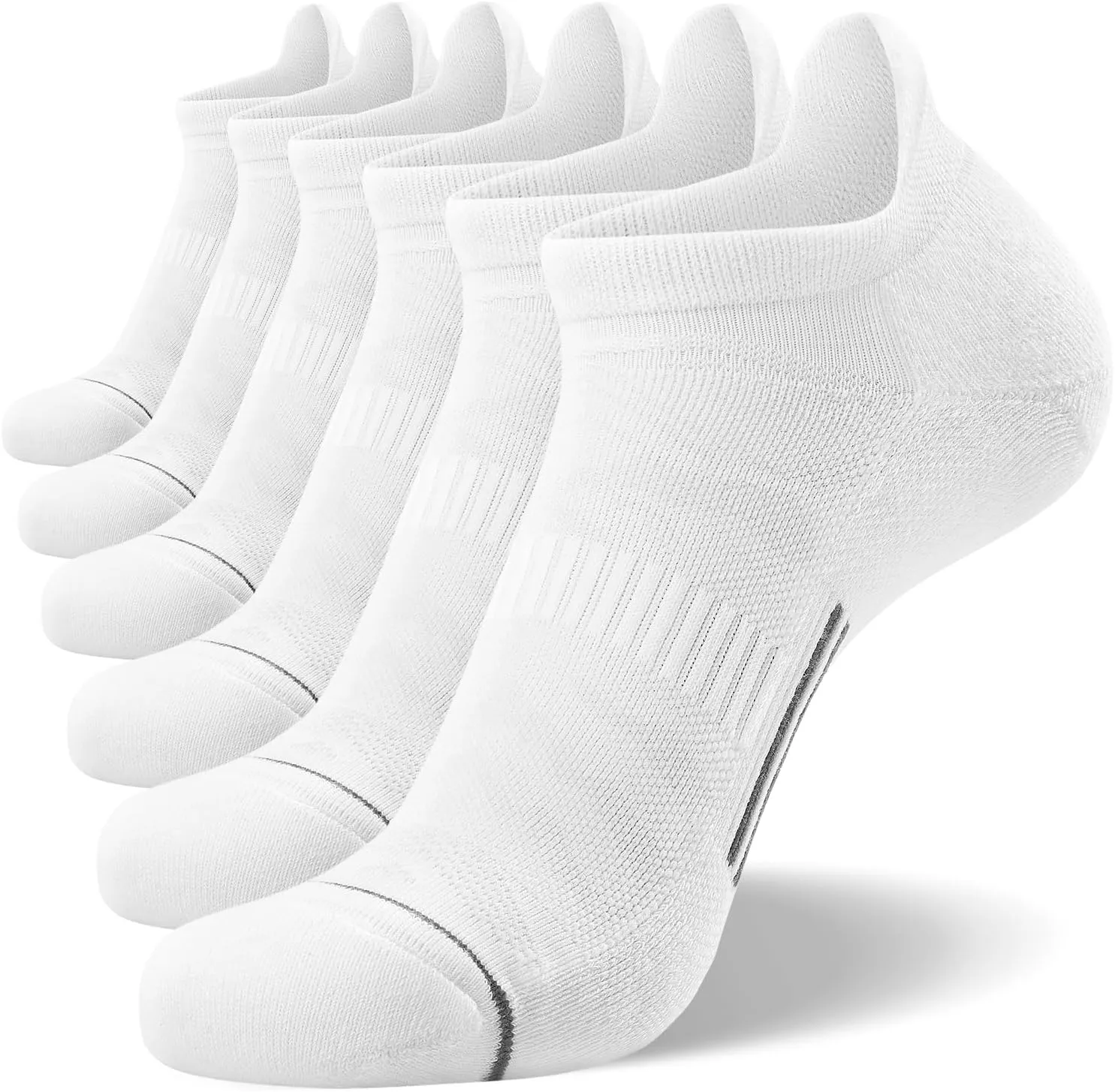 FITRELL 6 Pack Men's Ankle Running Socks Low Cut Cushioned Athletic Sports Socks 7-9/9-12/12-15