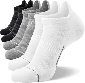 FITRELL 6 Pack Men's Ankle Running Socks Low Cut Cushioned Athletic Sports Socks 7-9/9-12/12-15