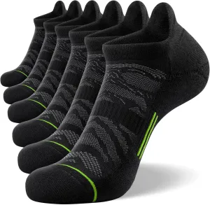 FITRELL 6 Pack Men's Ankle Running Socks Low Cut Cushioned Athletic Sports Socks 7-9/9-12/12-15