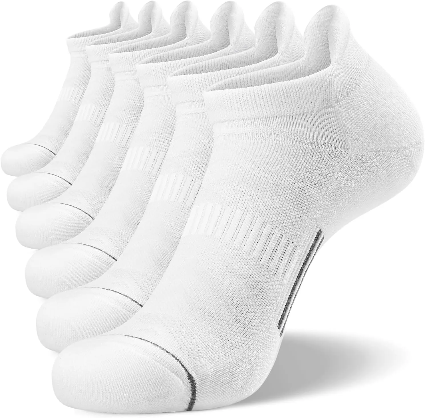 FITRELL 6 Pack Men's Ankle Running Socks Low Cut Cushioned Athletic Sports Socks 7-9/9-12/12-15