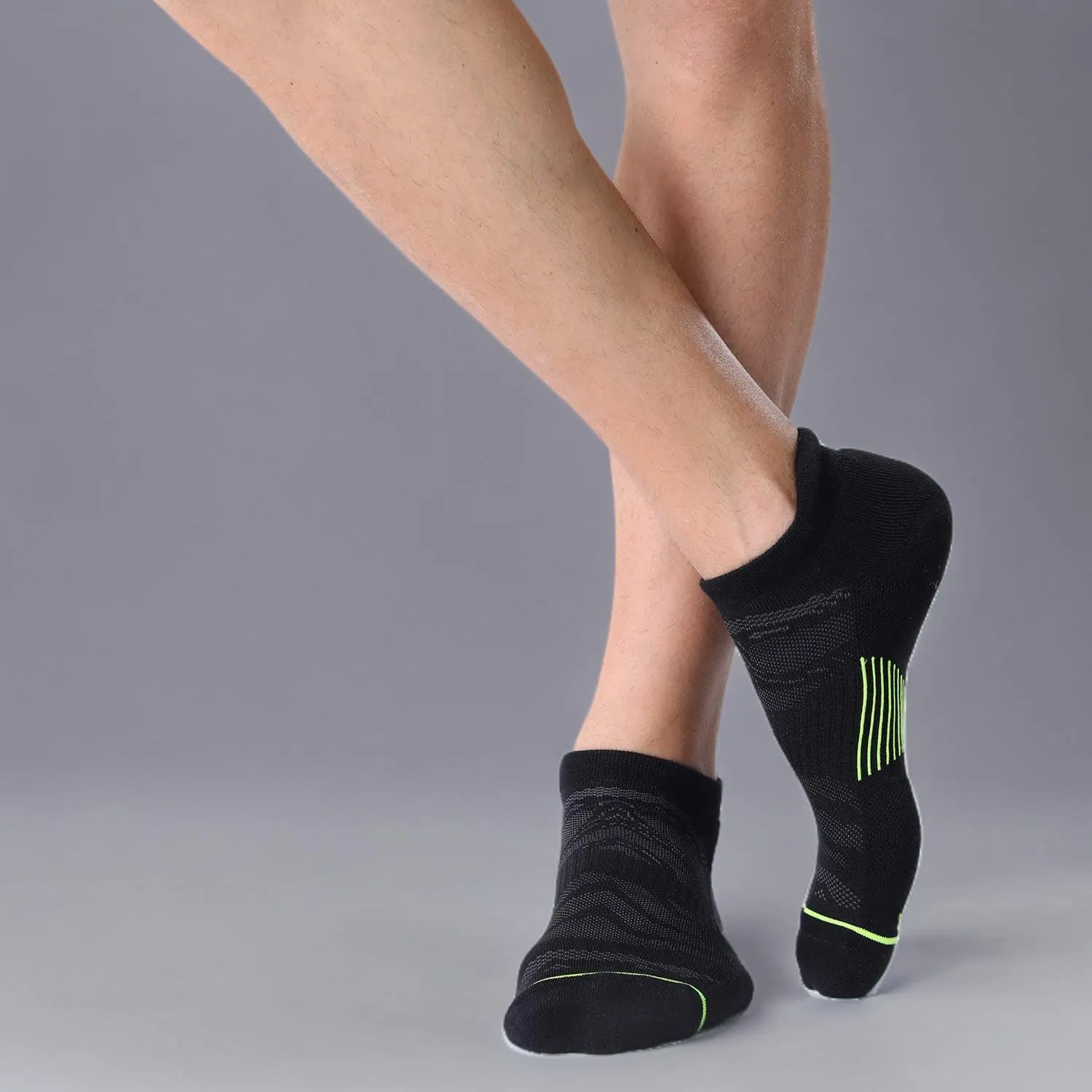FITRELL 6 Pack Men's Ankle Running Socks Low Cut Cushioned Athletic Sports Socks 7-9/9-12/12-15
