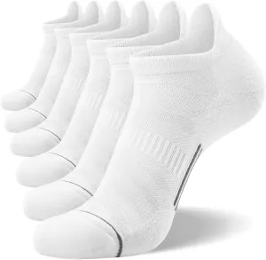 FITRELL 6 Pack Men's Ankle Running Socks Low Cut Cushioned Athletic Sports Socks 7-9/9-12/12-15