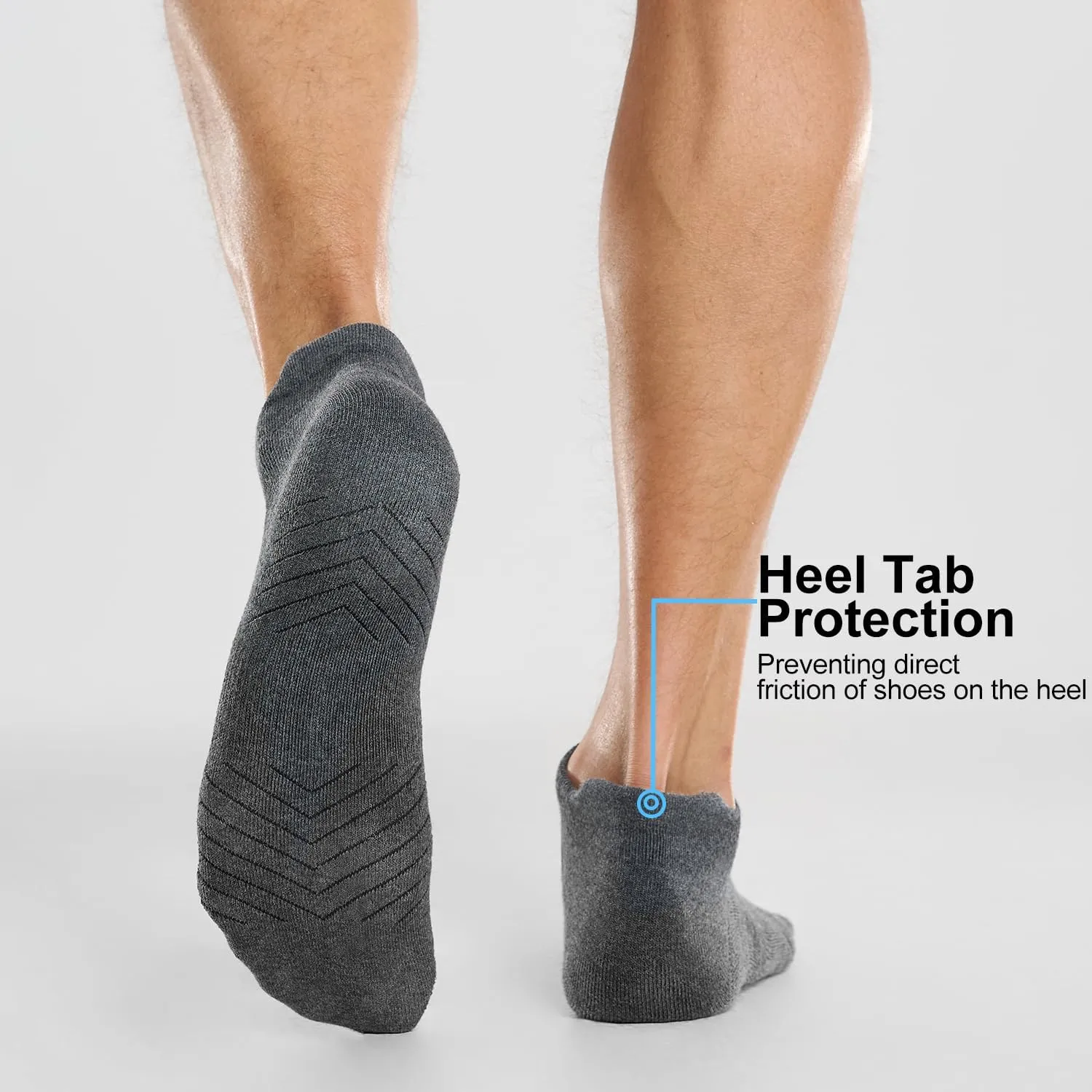 FITRELL 6 Pack Men's Athletic Running Ankle Socks Cushioned Wicking Anti-Blister Breathable Low Cut Tab Sport Socks