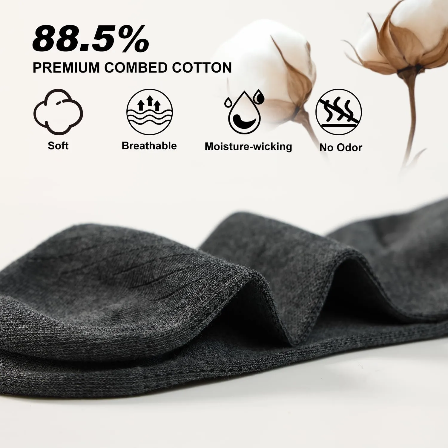 FITRELL 6 Pack Men's Athletic Running Ankle Socks Cushioned Wicking Anti-Blister Breathable Low Cut Tab Sport Socks