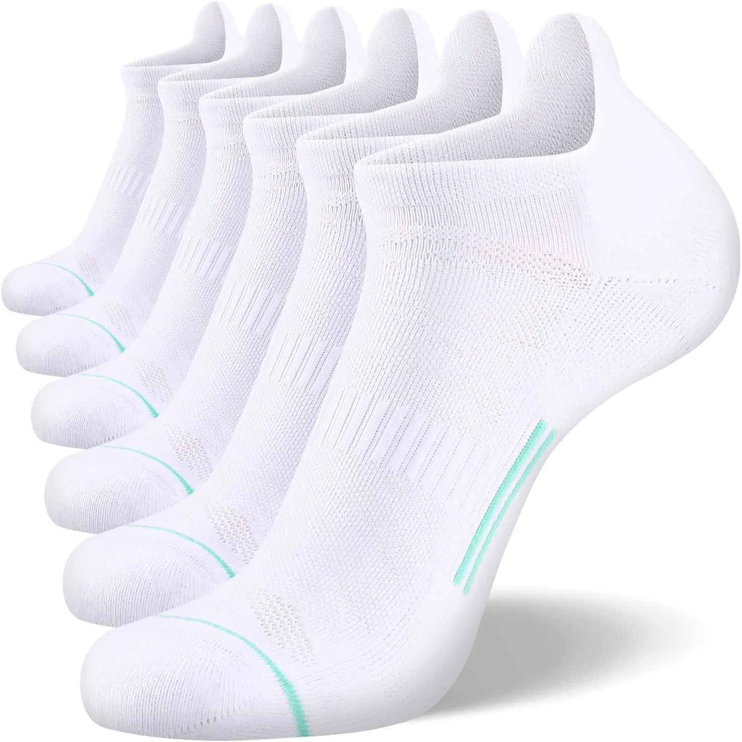 FITRELL Men's 6 Pack Ankle Running Socks Low Cut Cushioned Athletic Sports Socks 7-9/9-12/12-15