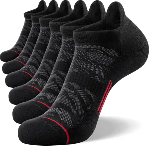 FITRELL Men's 6 Pack Ankle Running Socks Low Cut Cushioned Athletic Sports Socks 7-9/9-12/12-15
