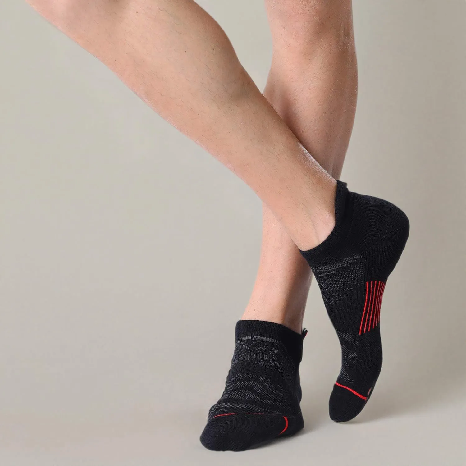 FITRELL Men's 6 Pack Ankle Running Socks Low Cut Cushioned Athletic Sports Socks 7-9/9-12/12-15