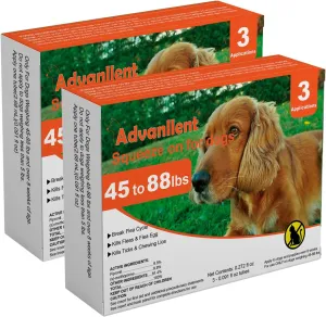 Flea and Tick Prevention for Dogs, Flea and Tick Treatment for Large Dog, Flea & Tick Control, 45-88 Pounds, 6 Doses